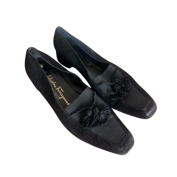 vintage salvatore ferragamo black tassel loafers - Picture 8 of 8